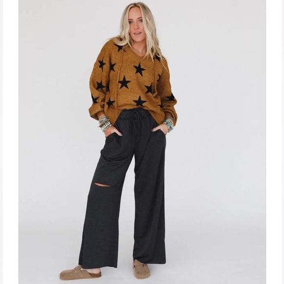 Cora Wide Leg Pants - Charcoal - Picture 4 of 6